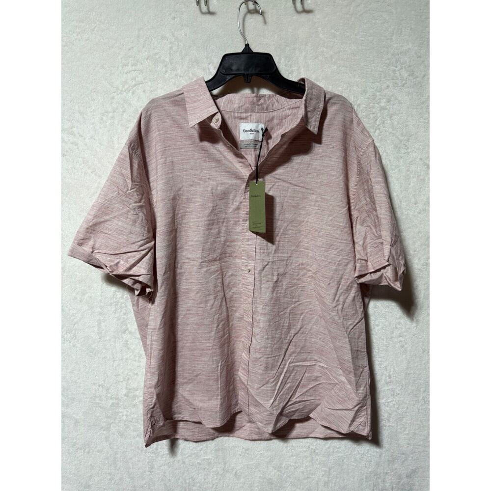 Goodfellow & Co Safary Rose Pink Standard Fit Button Up Shirt Size XXL *NWT